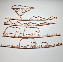 Load image into Gallery viewer, Elephants, Acacia and Mountains scene Template
