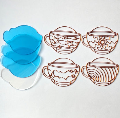 Cup Coasters  (4 templates with acrylic bases)