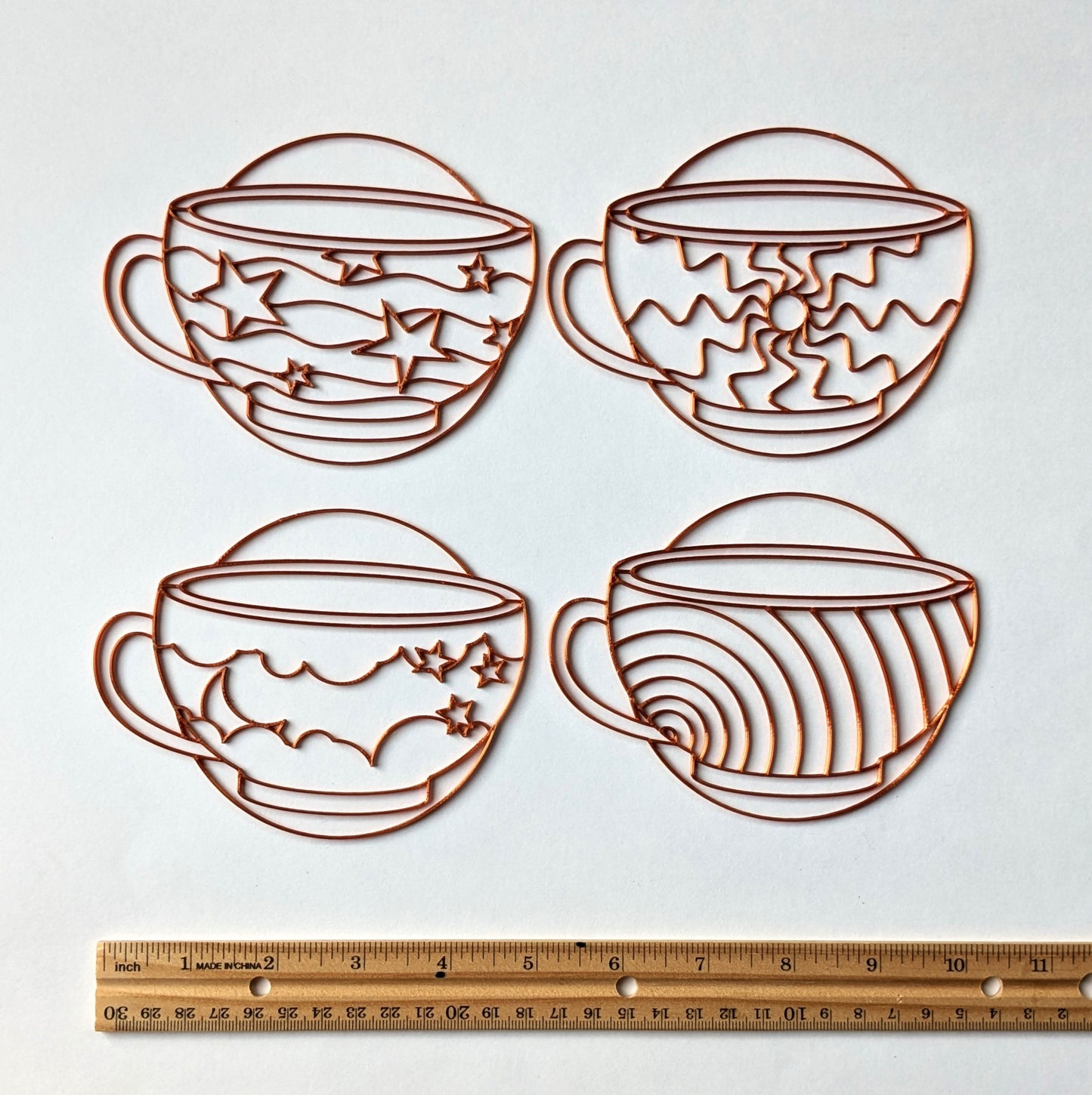 Cup Coasters  (4 templates with acrylic bases)