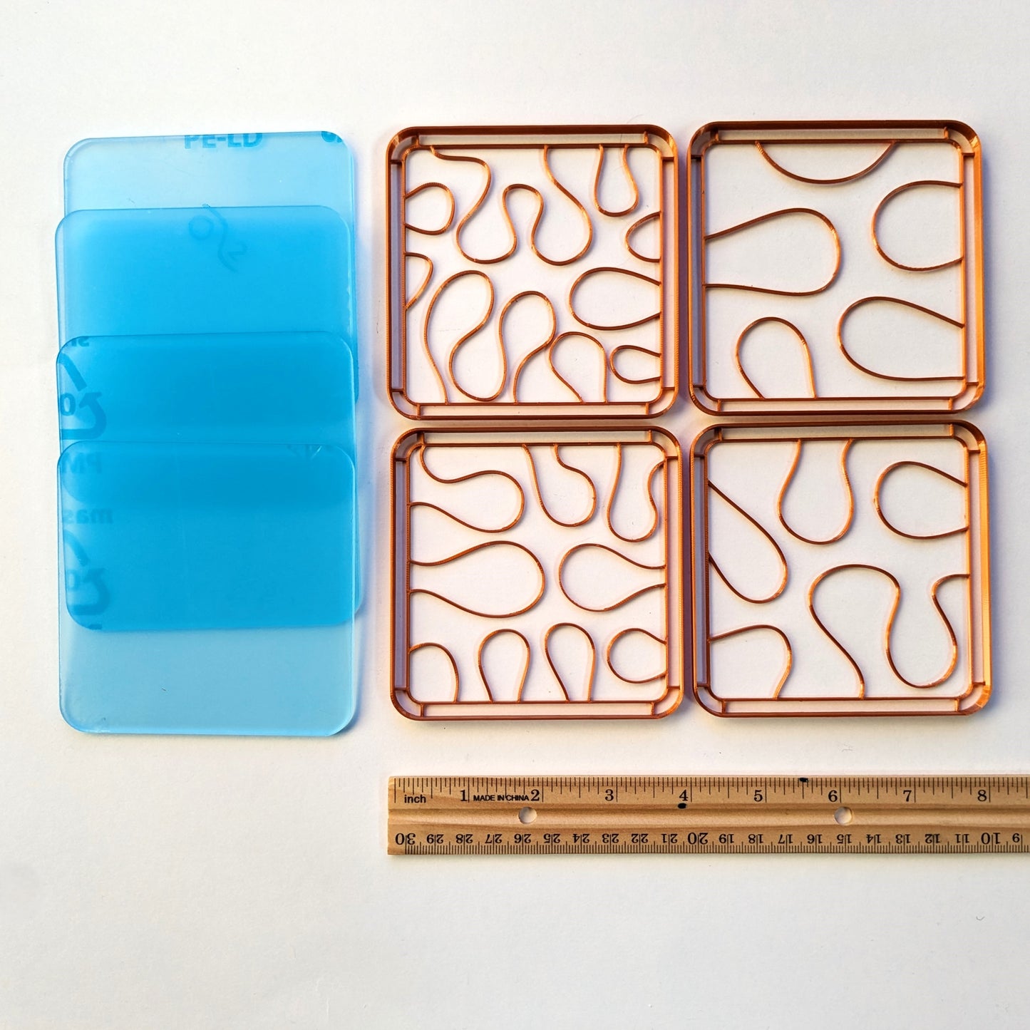 Coaster templates for Angelina film  (4 templates with acrylic bases)