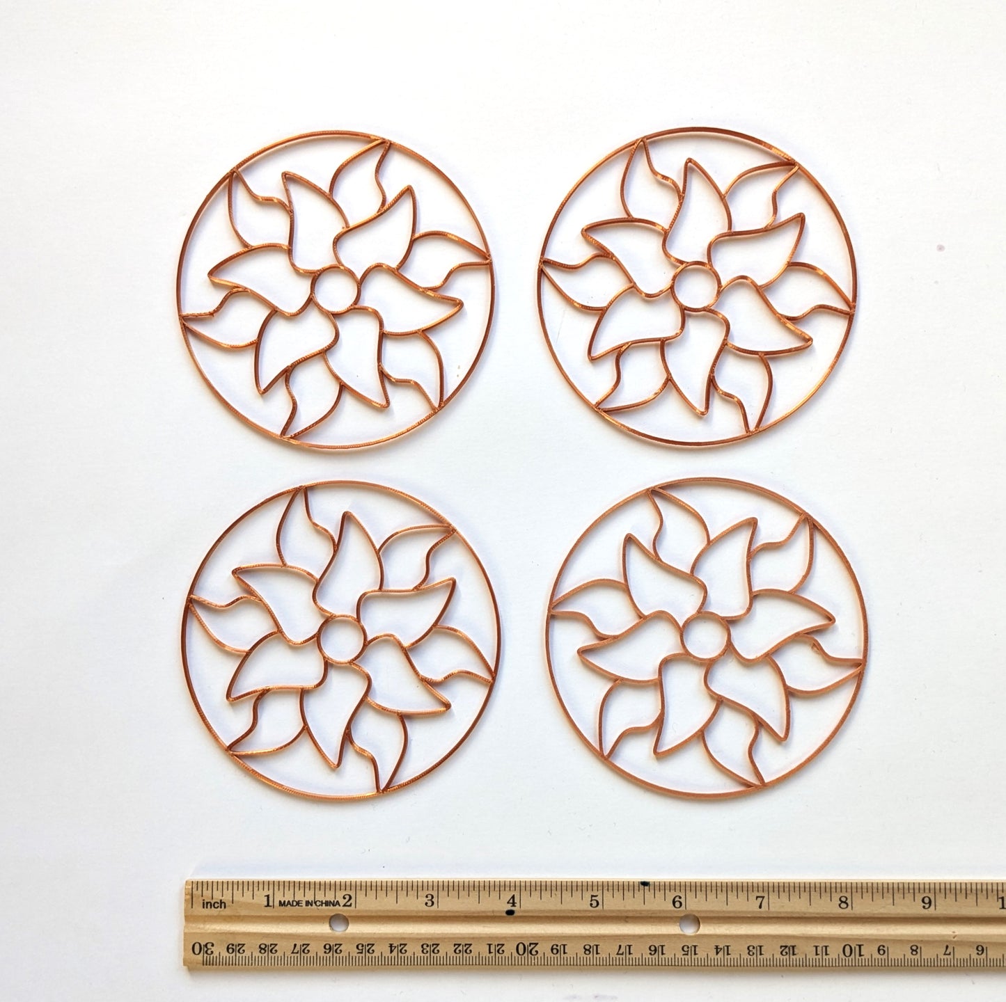 Poinsettia Design Coasters  (4 Patterns with acrylic bases)