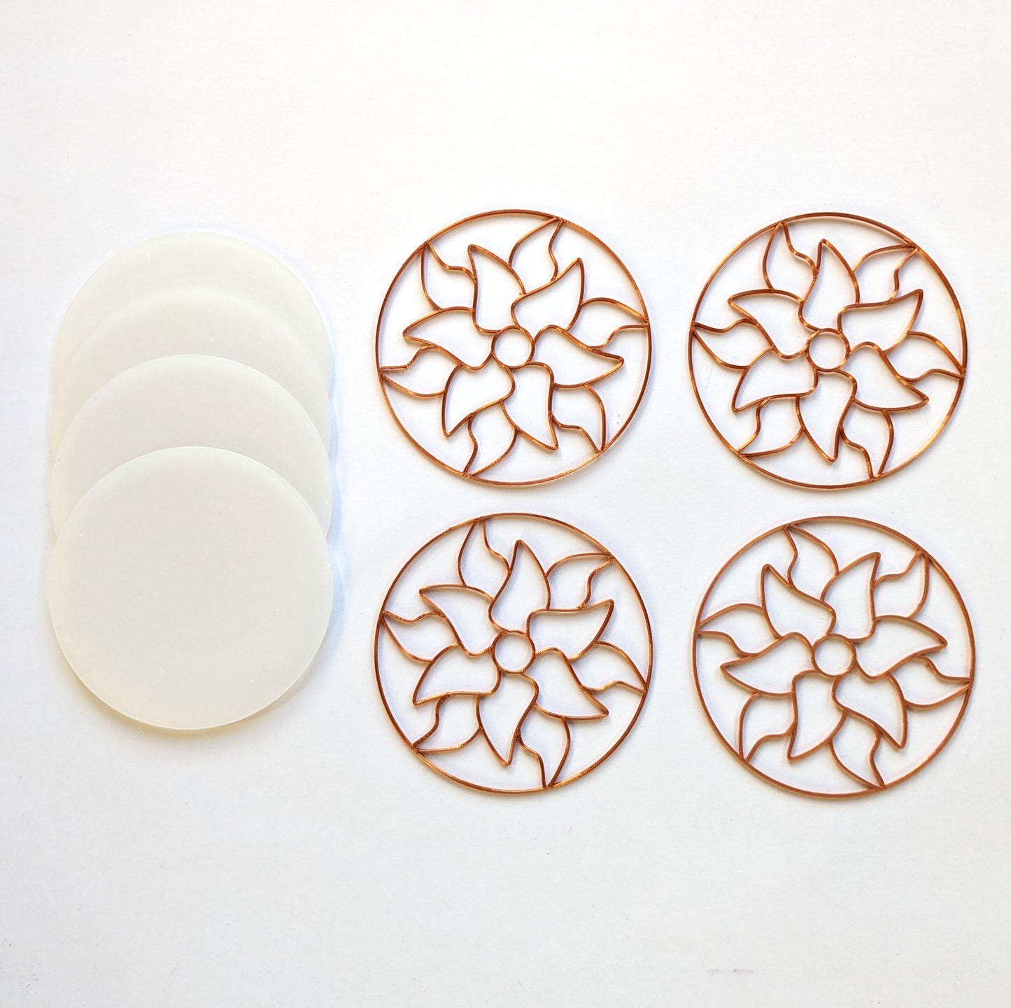 Poinsettia Design Coasters  (4 Patterns with acrylic bases)