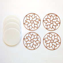 Load image into Gallery viewer, Poinsettia Design Coasters  (4 Patterns with acrylic bases)
