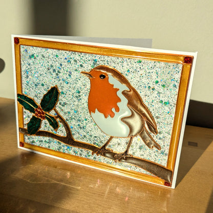 Robin greeting card resin art template