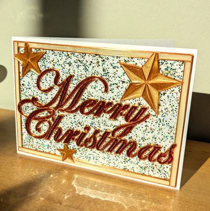 Merry Christmas greeting card resin art template