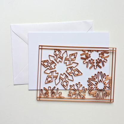Snowflakes greeting card resin art template