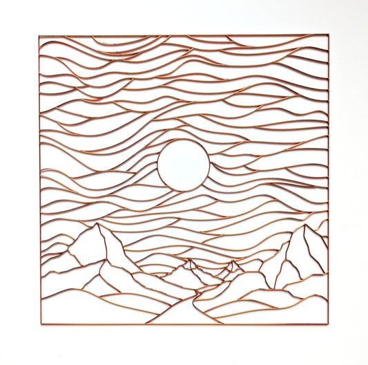 Sunset over Mountains Resin Art Template