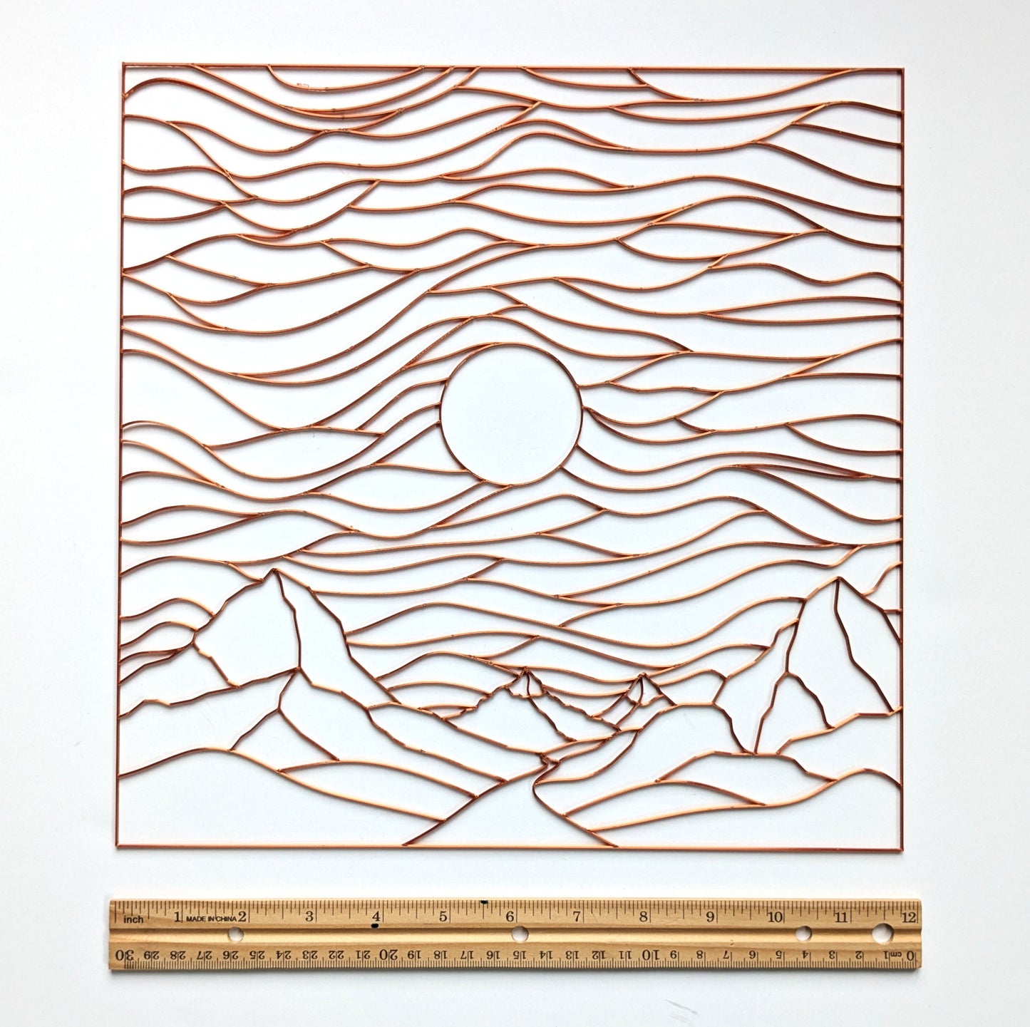 Sunset over Mountains Resin Art Template