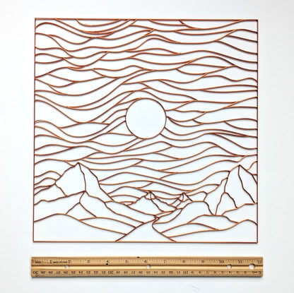 Sunset over Mountains Resin Art Template