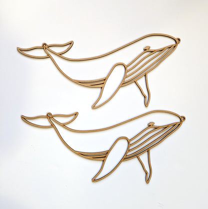 Whale MDF Template for resin art - set of 2
