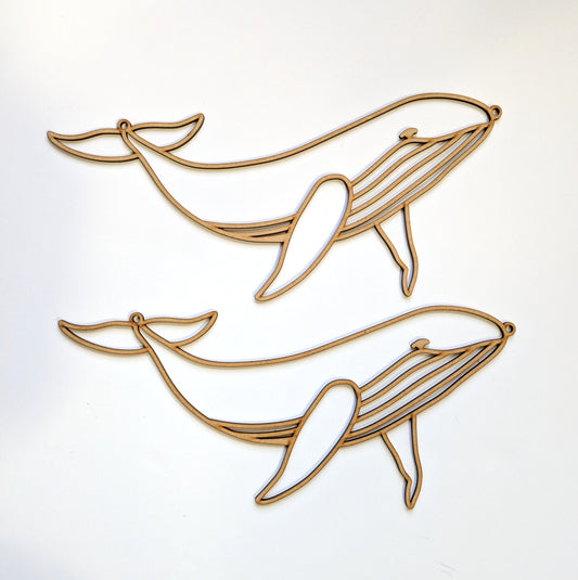 Whale MDF Template for resin art - set of 2