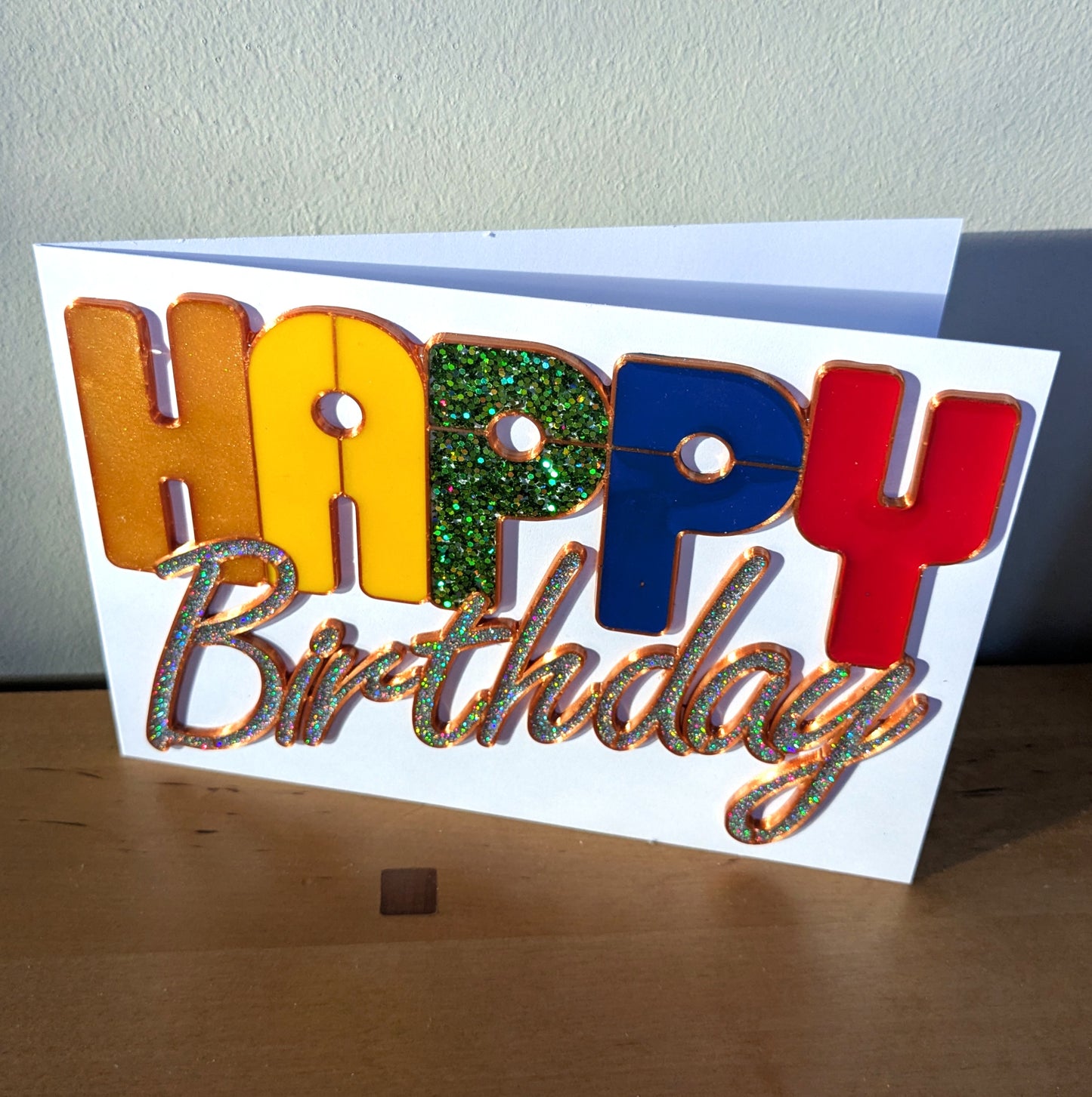 Happy Birthday card resin art template