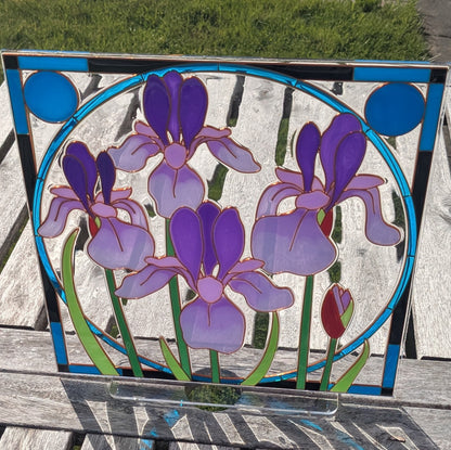 Irises resin art template
