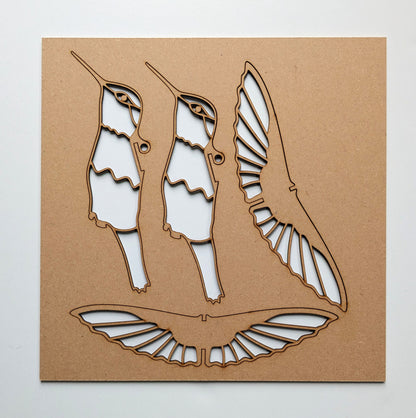 Hummingbirds MDF template for resin art