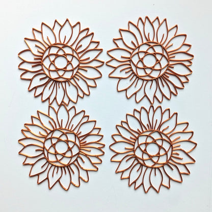Sunflower Design Coasters  (4 Patterns with acrylic bases)