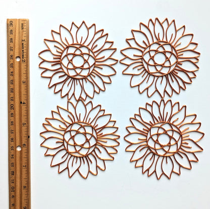 Sunflower Design Coasters  (4 Patterns with acrylic bases)