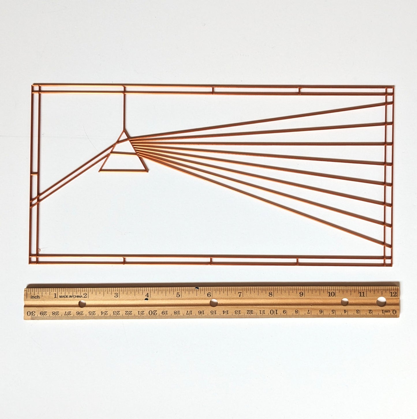 Prism resin art template with ruler for scale