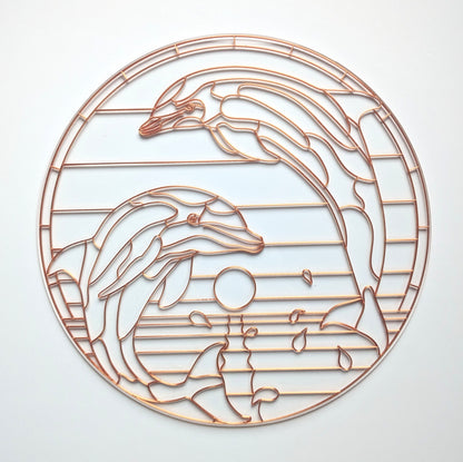 Dolphins template for resin art or pour painting