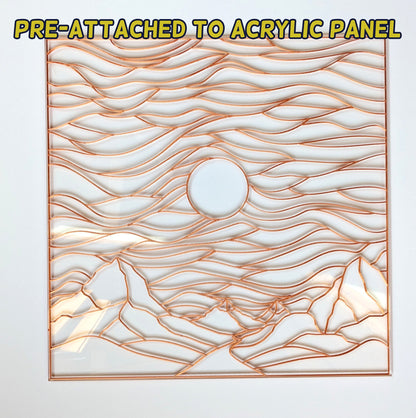 Sunset over Mountains Resin Art Template