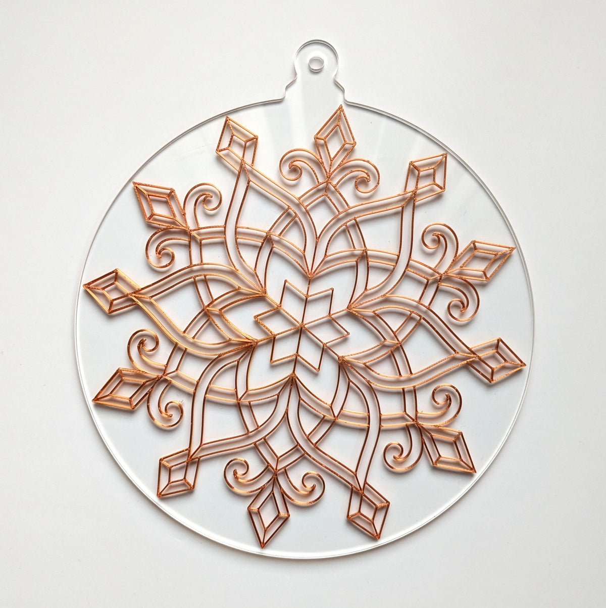 Snowflake ornament pre-attached Template