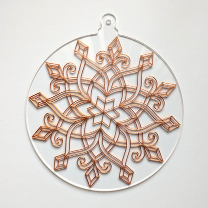 Snowflake ornament pre-attached Template