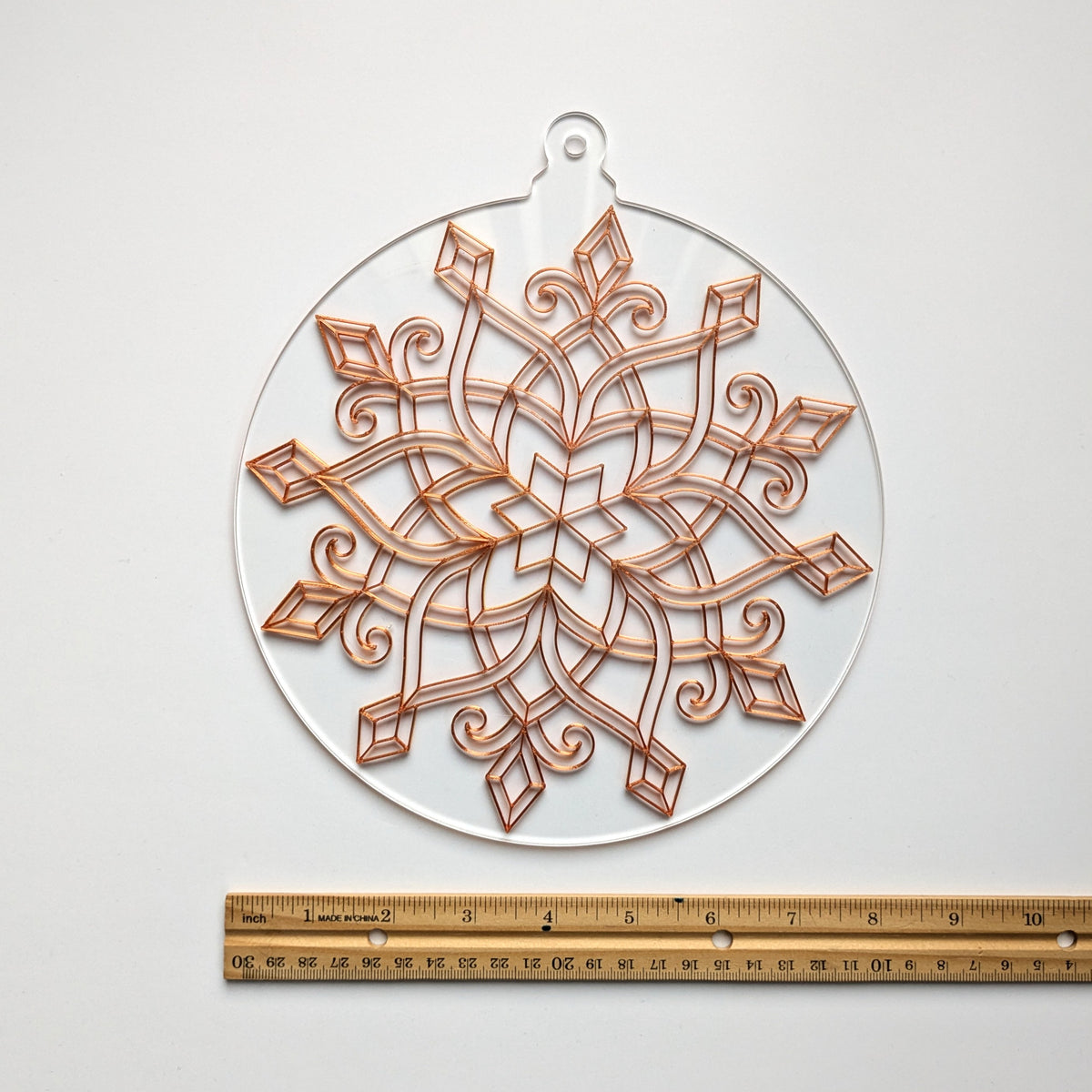Snowflake ornament pre-attached Template