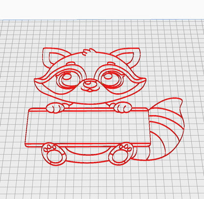 Raccoon Name Plate -  3D printer files Digital Download