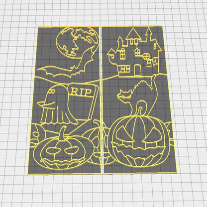 Halloween panels -  3D printer files Digital Download
