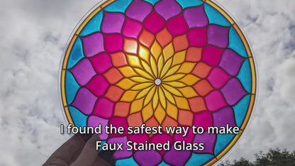 Round Stained Glass Resin Art Template
