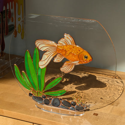 Goldfish bowl resin art template