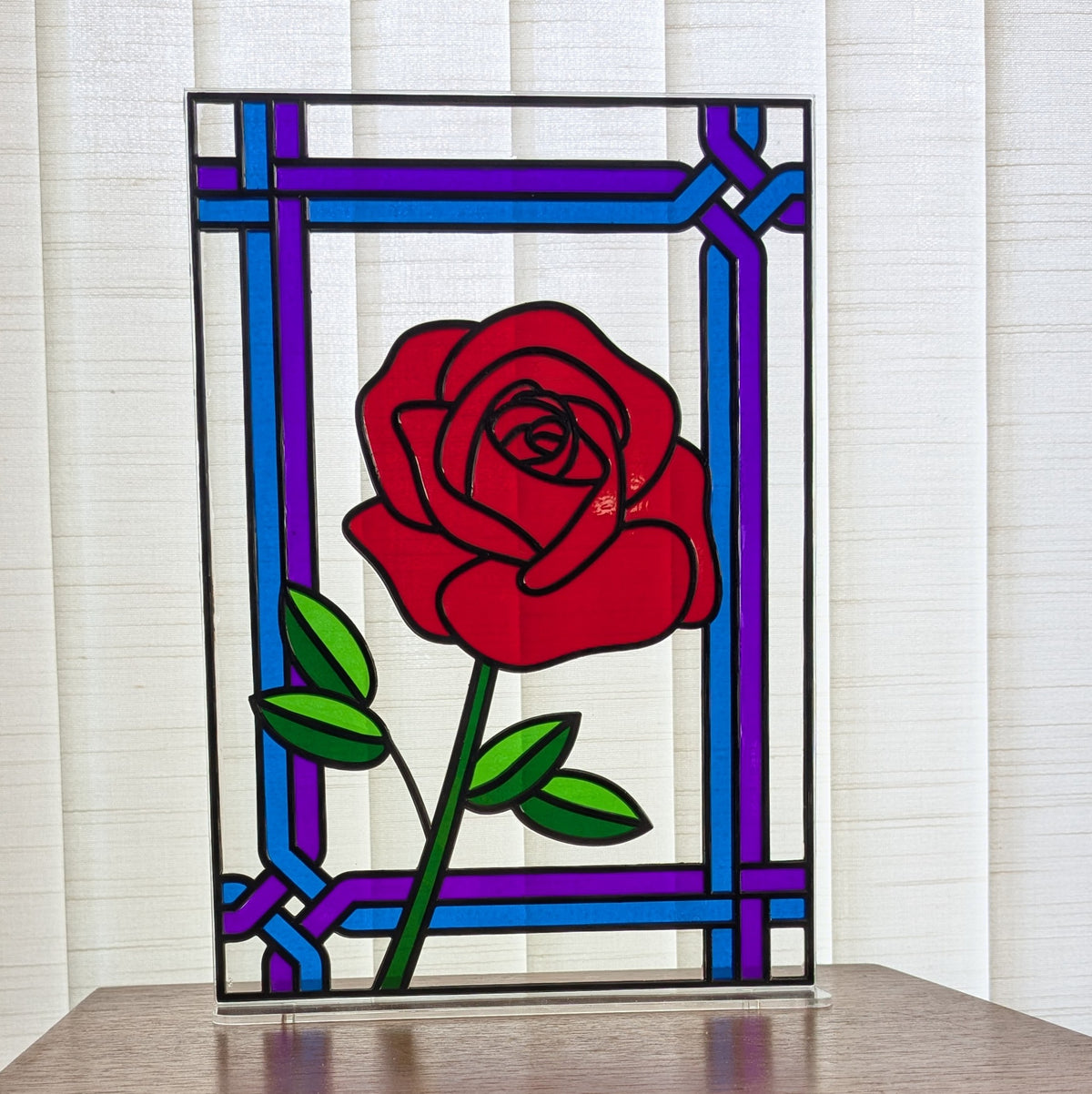 3 Roses Stained Glass Pattern Rose Stained Glass Pattern Guide Digital Download – pourawayfluidarts