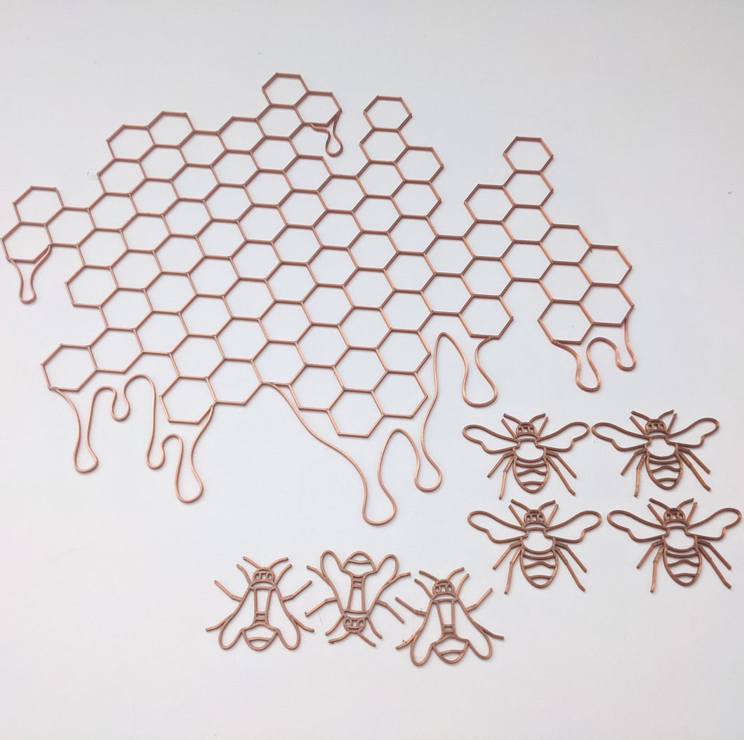Honeycomb and Bees Template Kit.