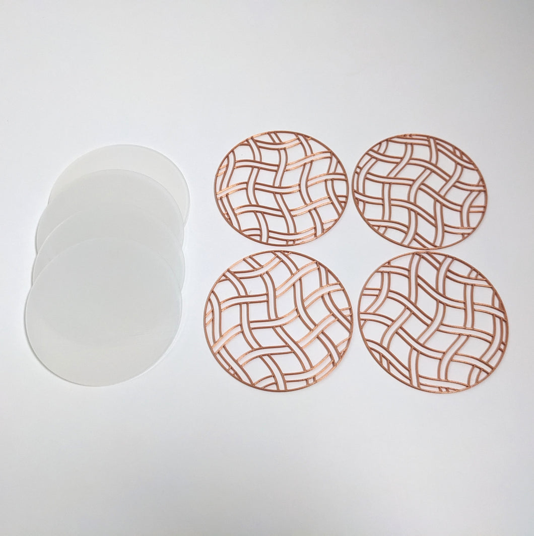 Weave Design Coasters  (4 Patterns with acrylic bases)