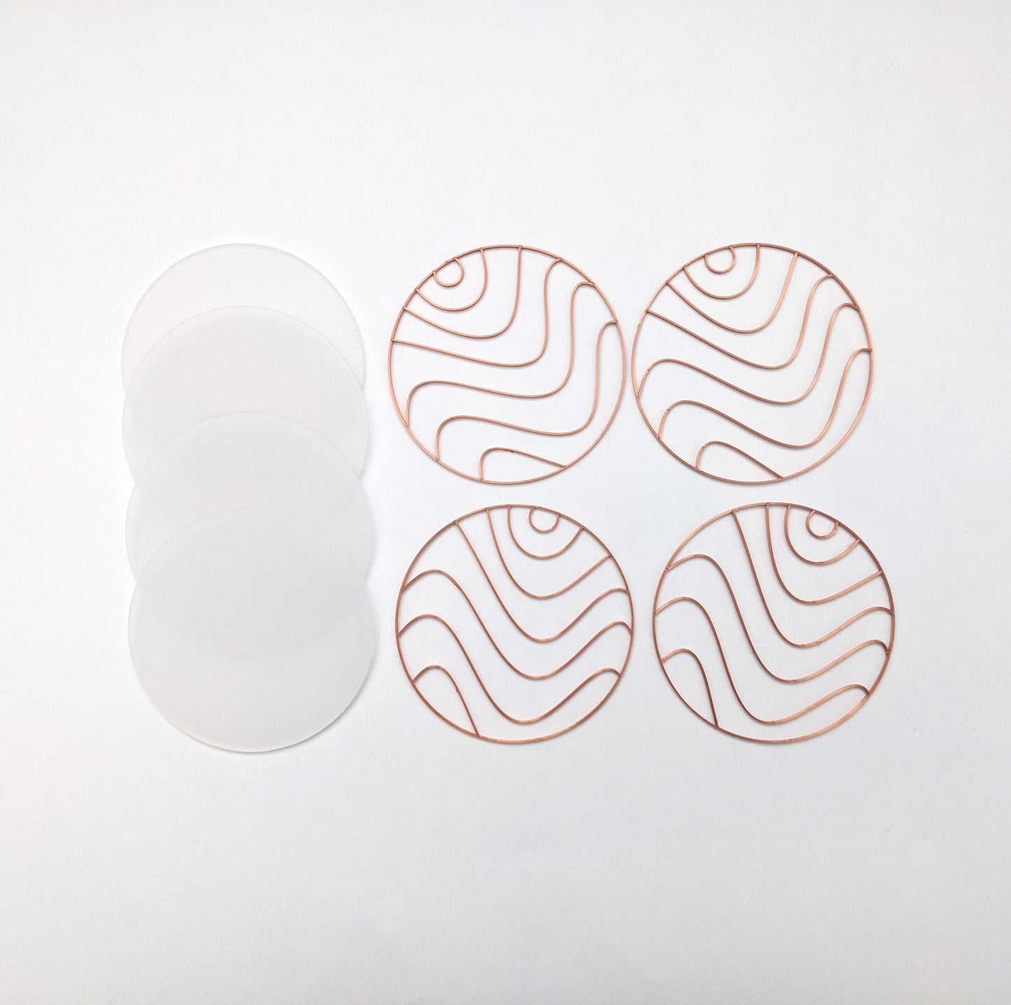 Waves Design Coasters  (4 Patterns with acrylic bases)